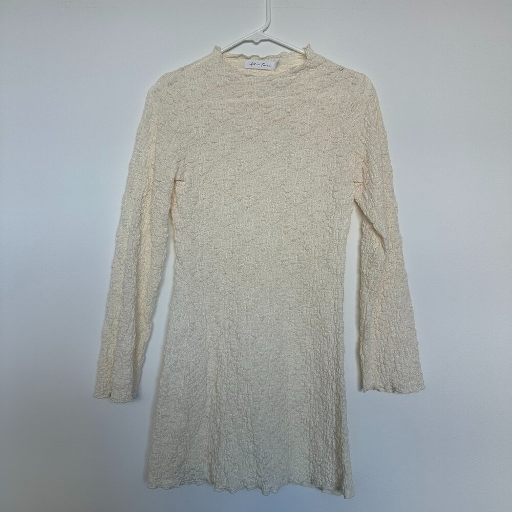 Long Sleeve Lace Mock Neck Mini Dress